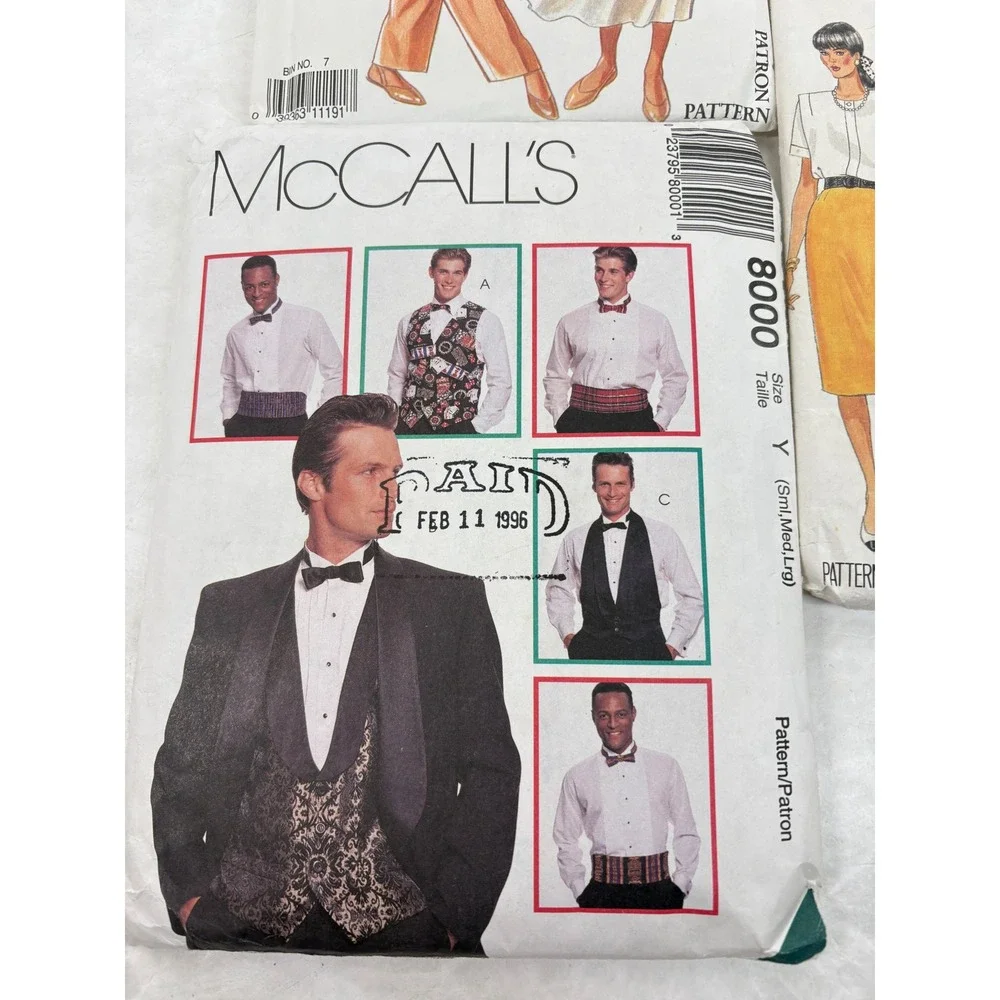 Vintage Sewing Pattern Lot McCall's 8000 Butterick 4749 Simplicity 7226 Retro